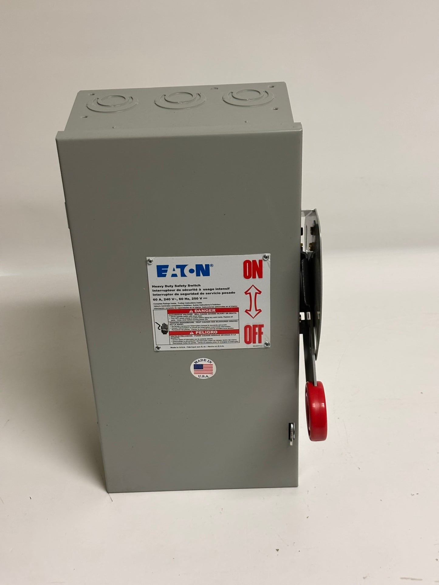 Eaton DH322FGK Enhanced Visible Blade Single-Throw Safety Switch, 60 A