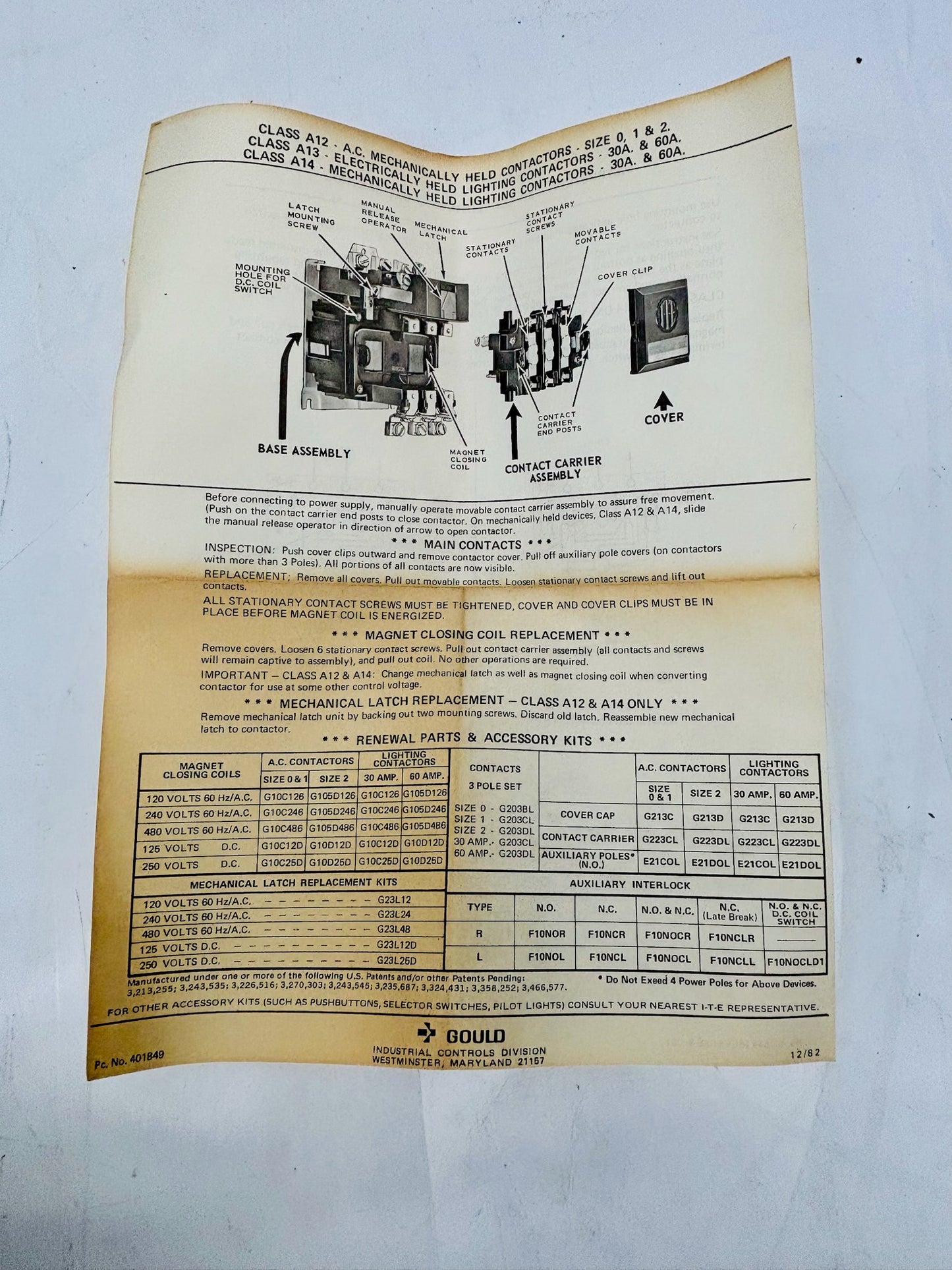 Gould A132D General Purpose Control Relay