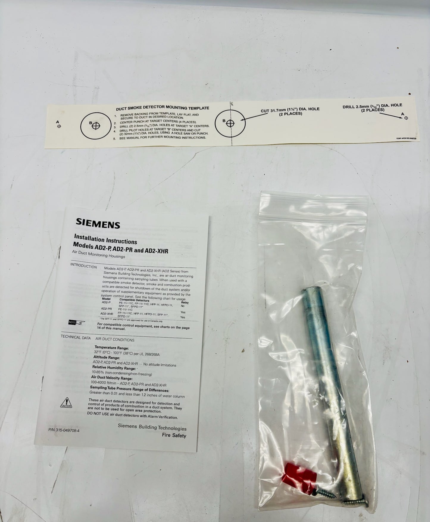 Siemens AD2-XHR Air Duct Monitoring Housing