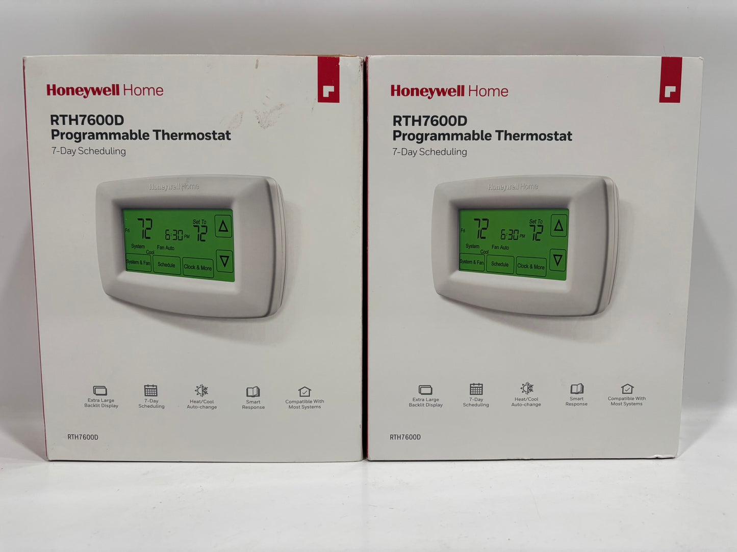 2 PK Honeywell RTH7600D Touchscreen 7-Day Programmable Thermostat – Smart Control