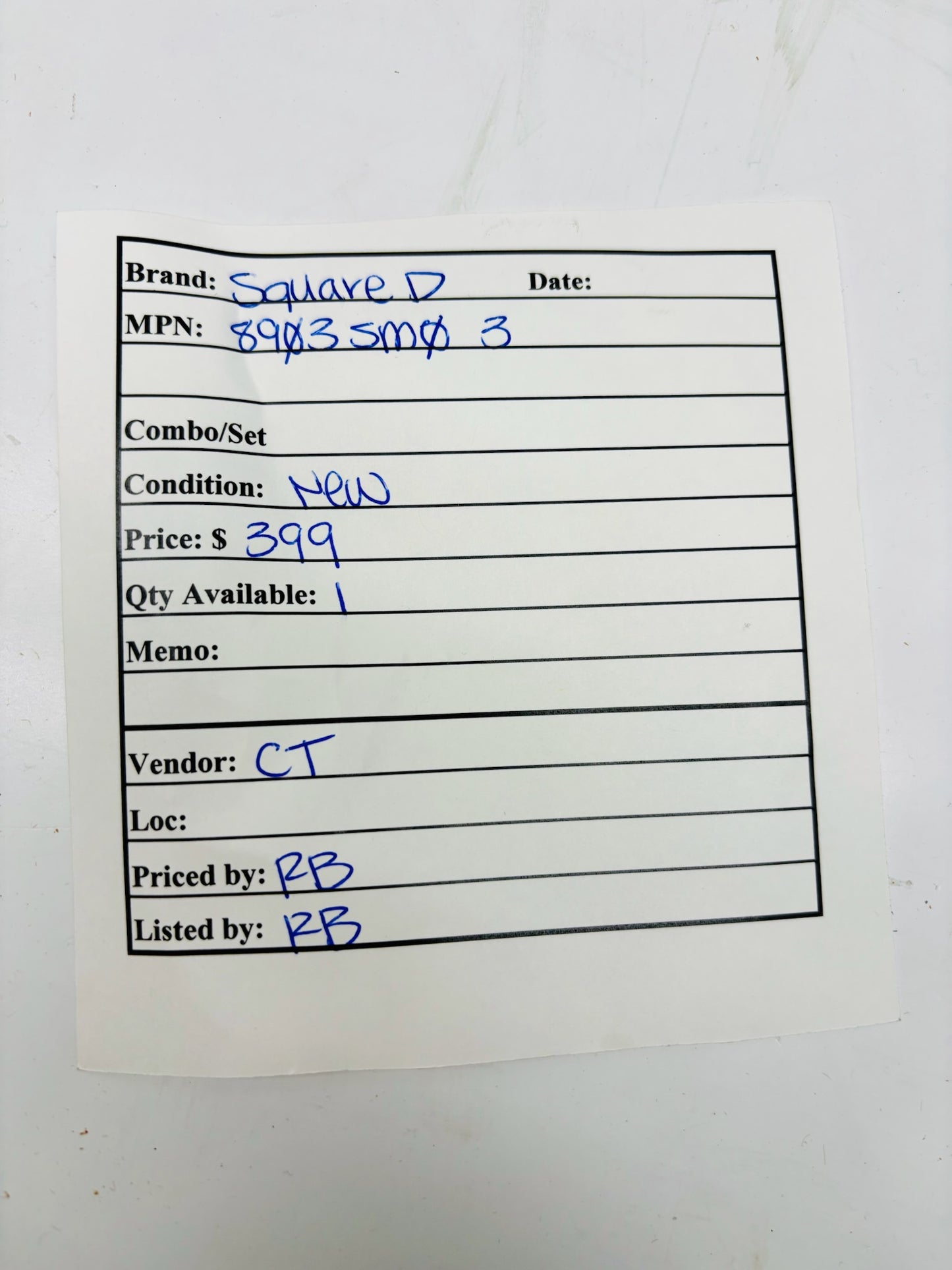 Square D 8903SM03 Lighting Contactor