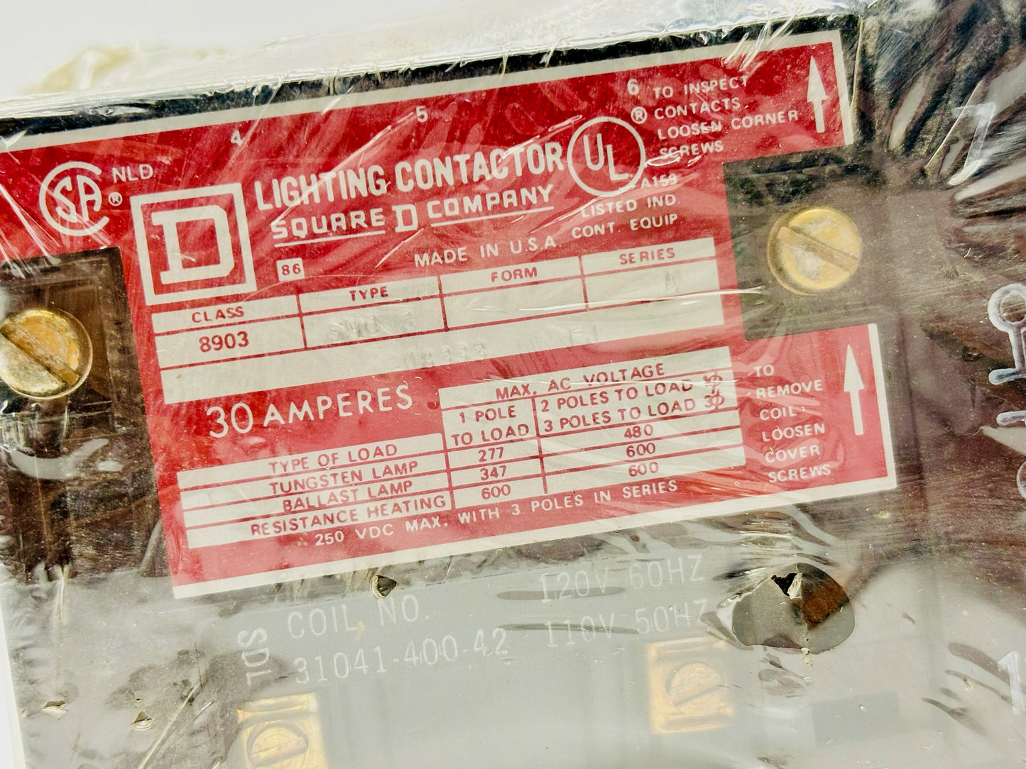 Square D 8903SM03 Lighting Contactor
