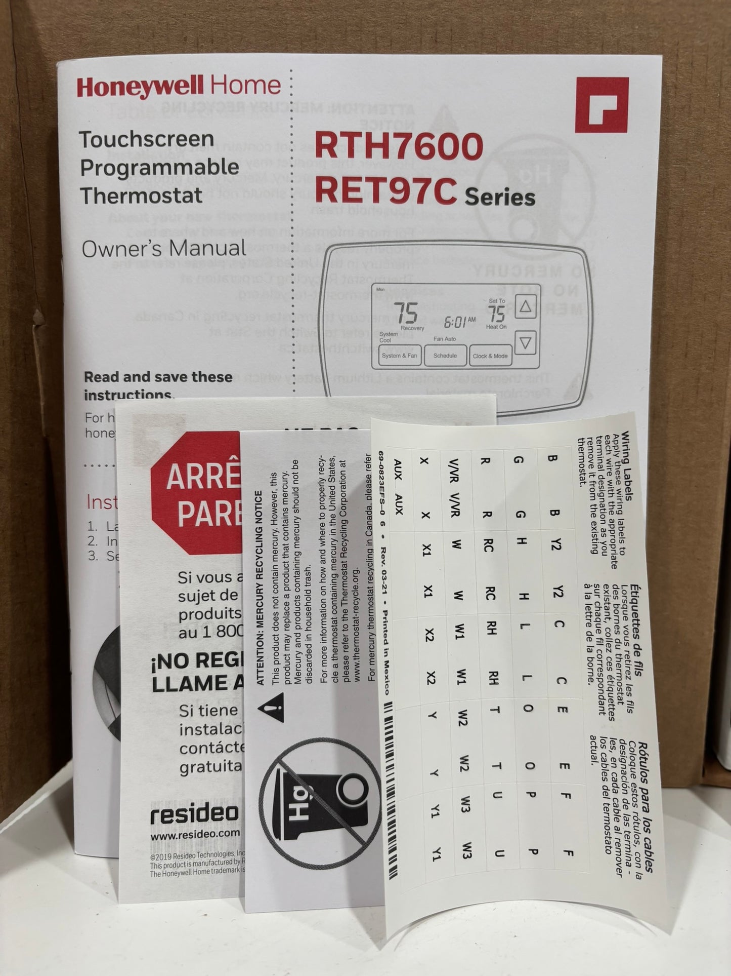 2 PK Honeywell RTH7600D Touchscreen 7-Day Programmable Thermostat – Smart Control