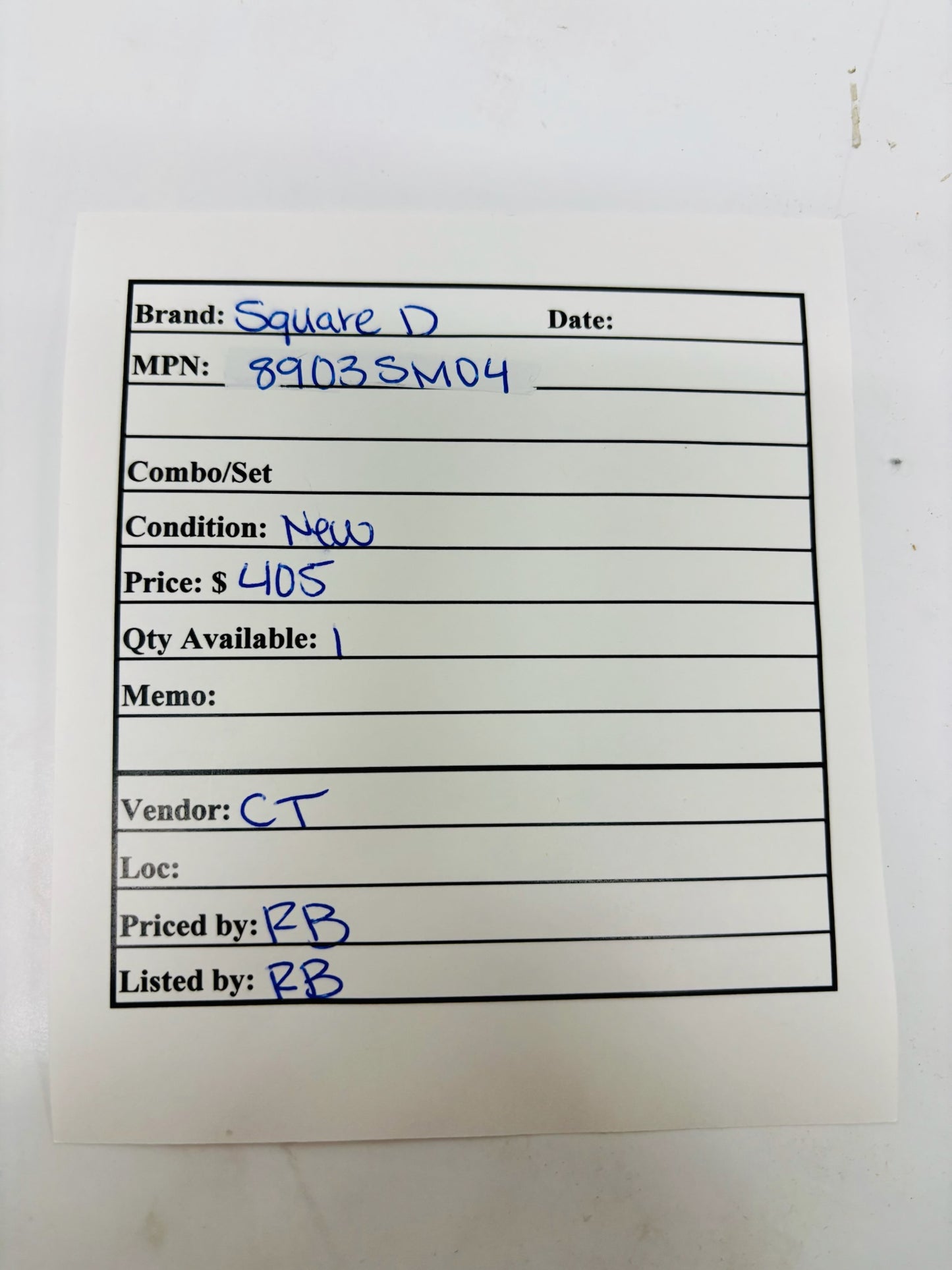Square D 8903SM04 Lighting Contactor
