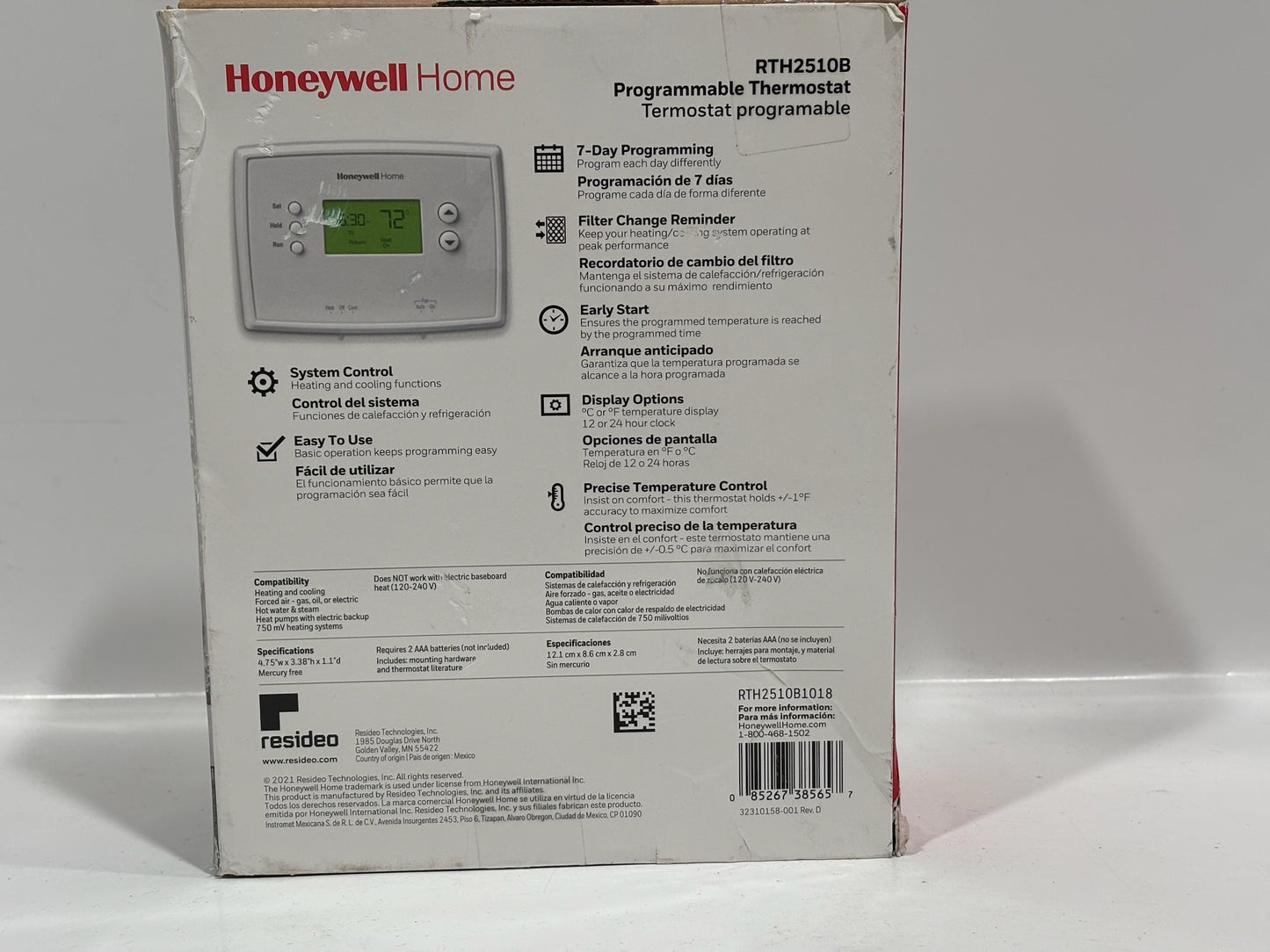 3 PK Honeywell RTH2510B 7-Day Programmable Thermostat – Precise, Daily Control