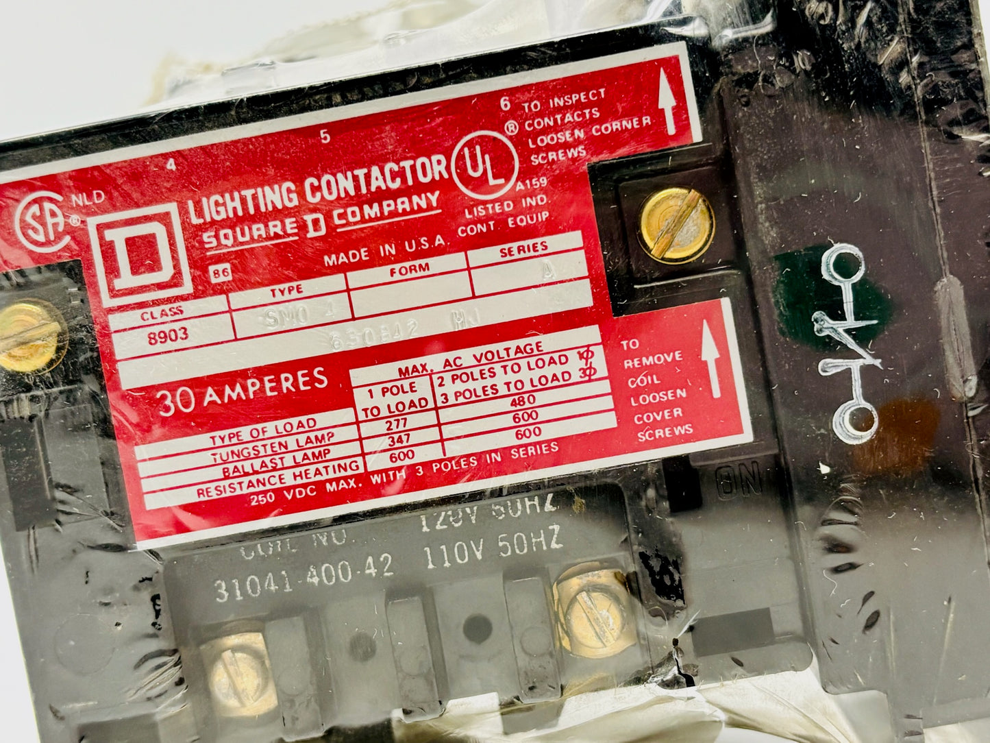 Square D 8903SM04 Lighting Contactor