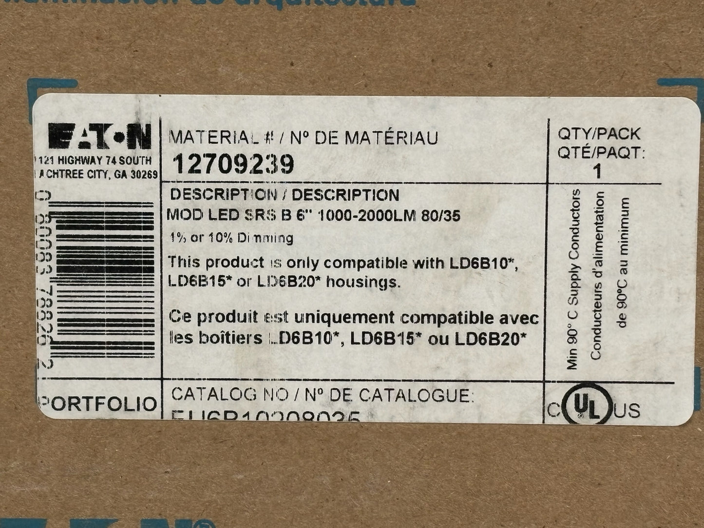Eaton EU6B10208035 6" LED Module, 2000 Lumens, 3500K, 120-277V
