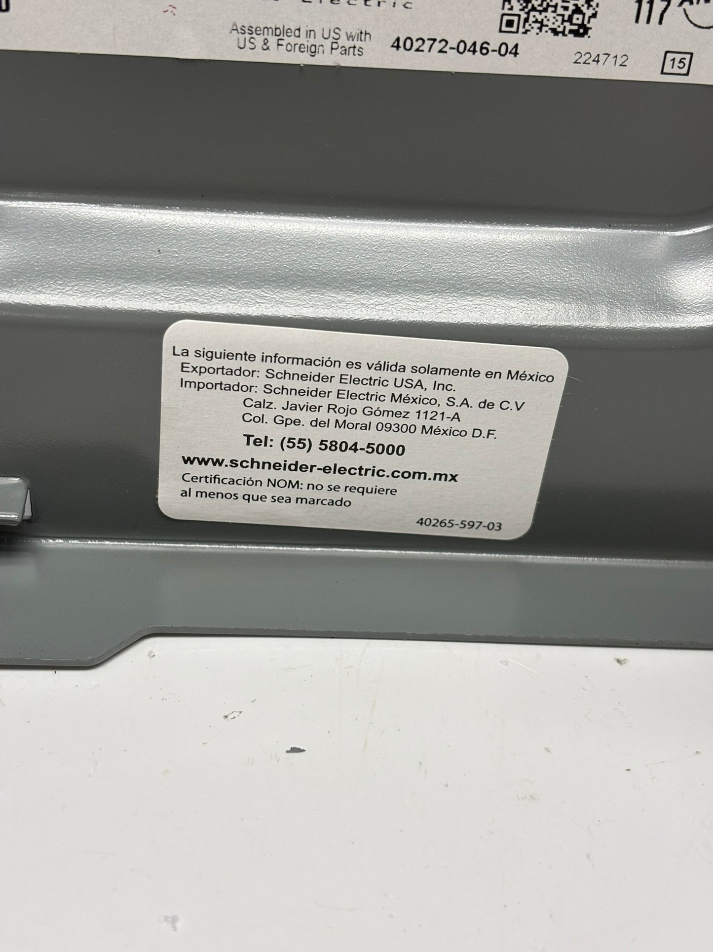 Square D D222N General Duty Safety Switch, Fusible, 2P3W, 60A, 240Vac, No Box