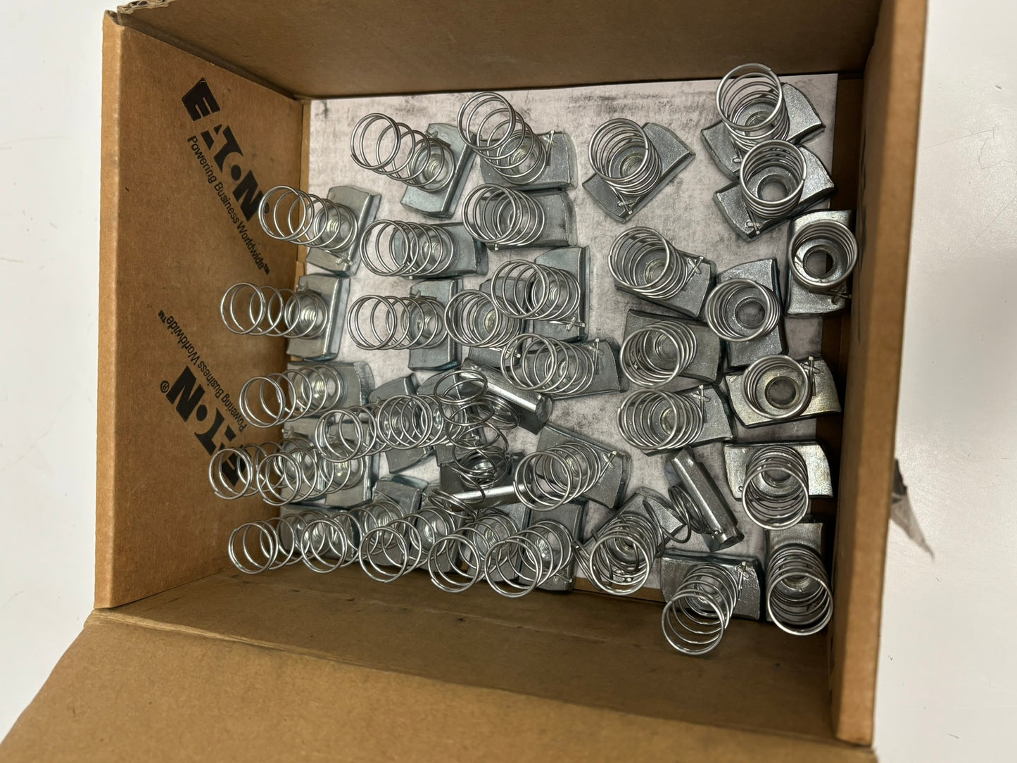 37 PK Eaton B‑Line N228C Zinc-Plated 3/8″ Spring Channel Nut, Steel