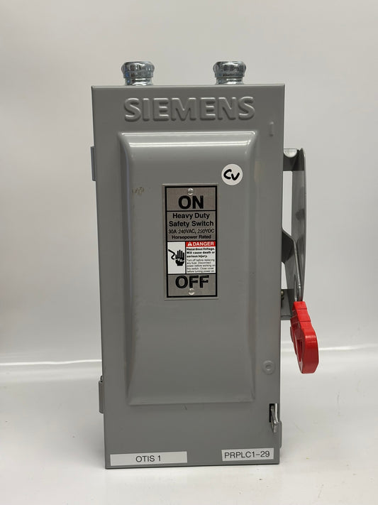 Siemens HF221N Heavy Duty Safety Switch, 30A, 240VAC, 250VDC, Horsepower Rated, No Box