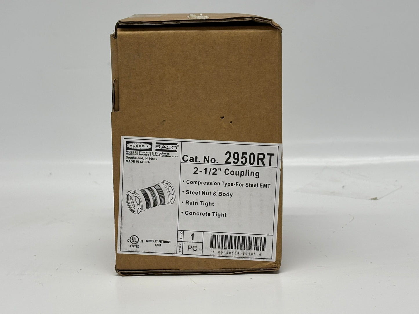 3 PK RACO 2950RT 2½″ Raintight Compression Coupling for EMT, Steel Zinc-Plated
