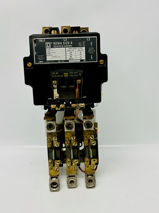 Square D 8536 SF01 SY59 Magnetic Motor Starter(NEMA Size 4, Industrial AC Motor)
