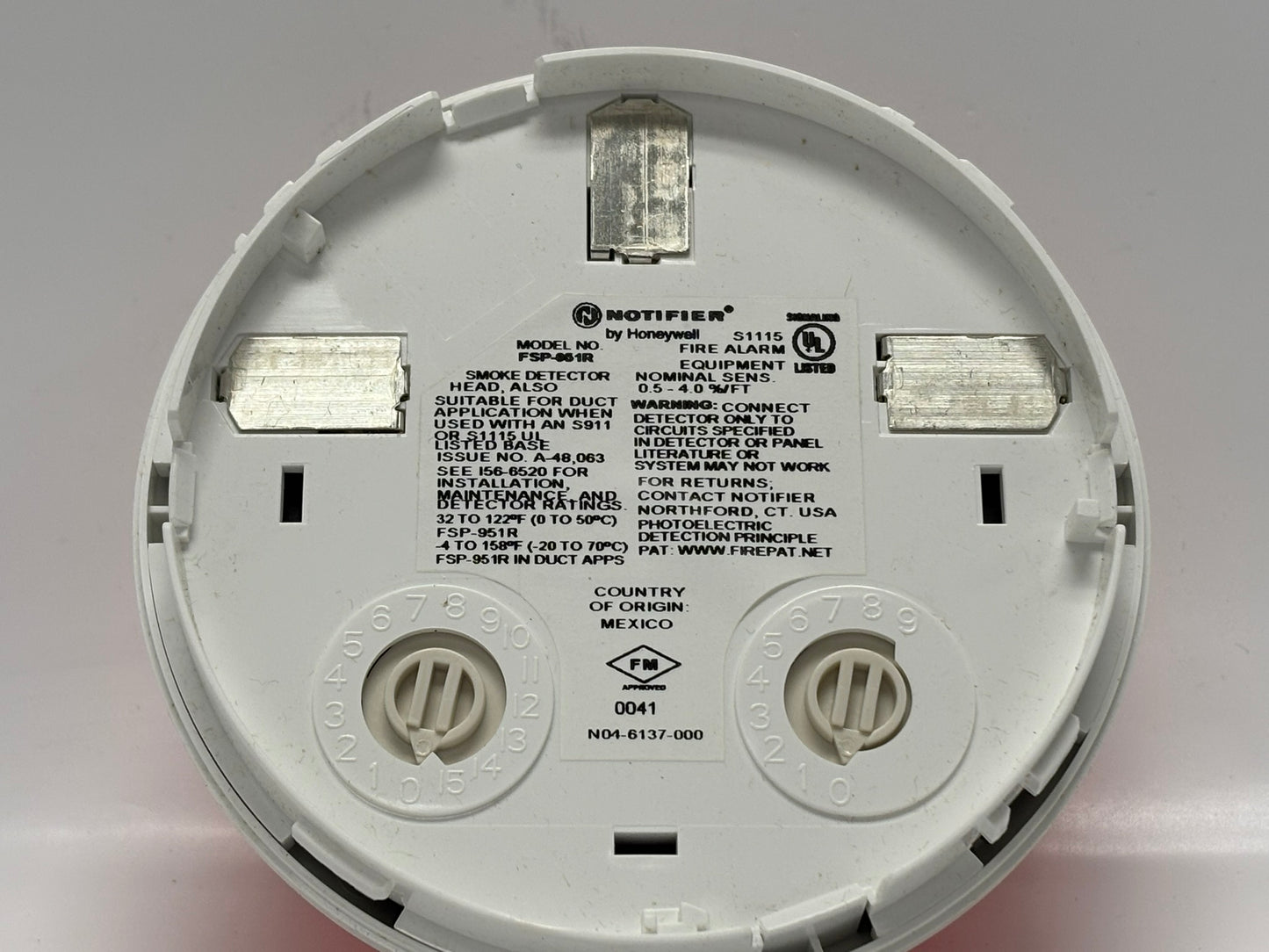 No box Notifier FSP-951R Photoelectric Smoke Detector with Remote Test Capability