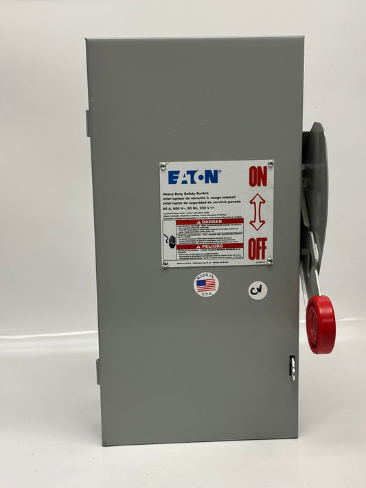 Eaton DH362FGK Cutler-Hammer Heavy Duty Safety Switch, 3P, 60A, 600V, 60Hz, No Box