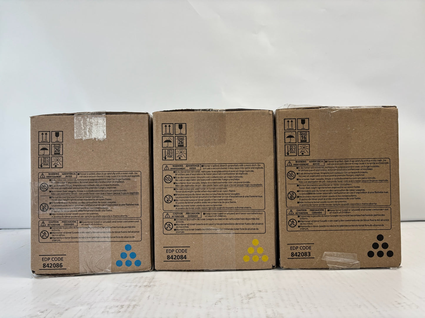 3 Genuine Ricoh MPC6502SP, MPC8002SP CYK Toners 842083,842084,842086