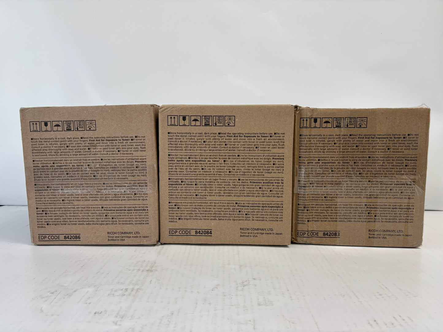 3 Genuine Ricoh MPC6502SP, MPC8002SP CYK Toners 842083,842084,842086