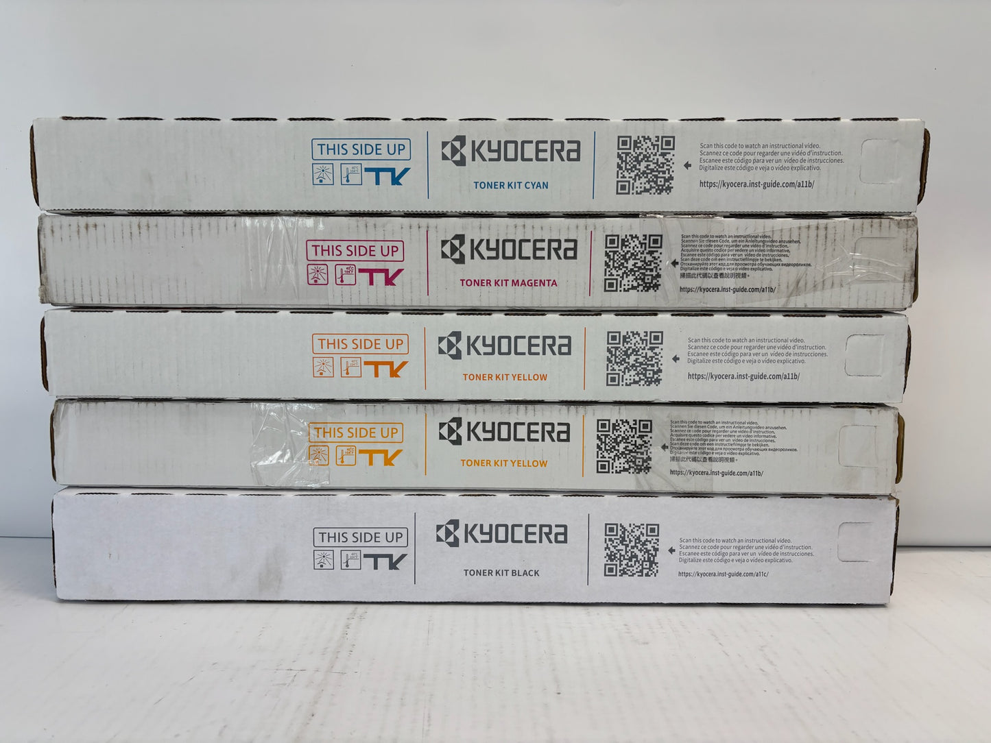 5 Genuine Kyocera TASKalfa 3554ci Cyan, Mag, Yellow & Black Toners TK-8377 CMYYK