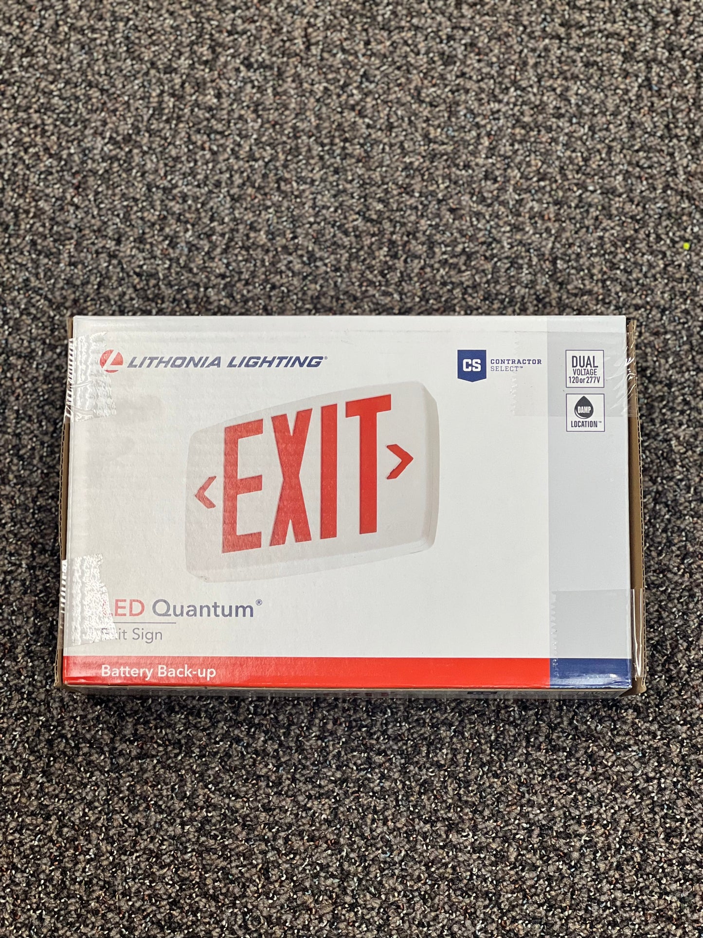 Lithonia Quantum LED Exit Sign (3BA31) S/N 388068, 120/277V, Battery Backup