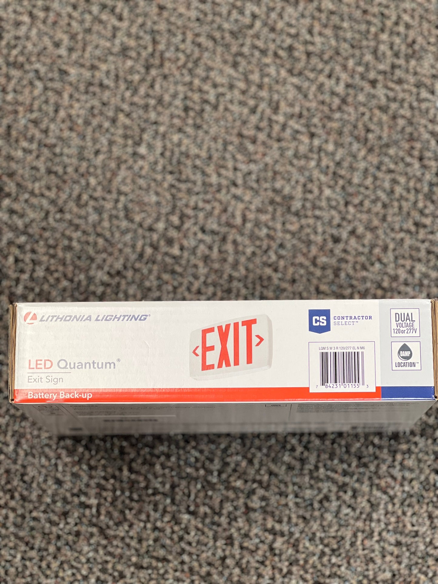 Lithonia Quantum LED Exit Sign (3BA31) S/N 388068, 120/277V, Battery Backup