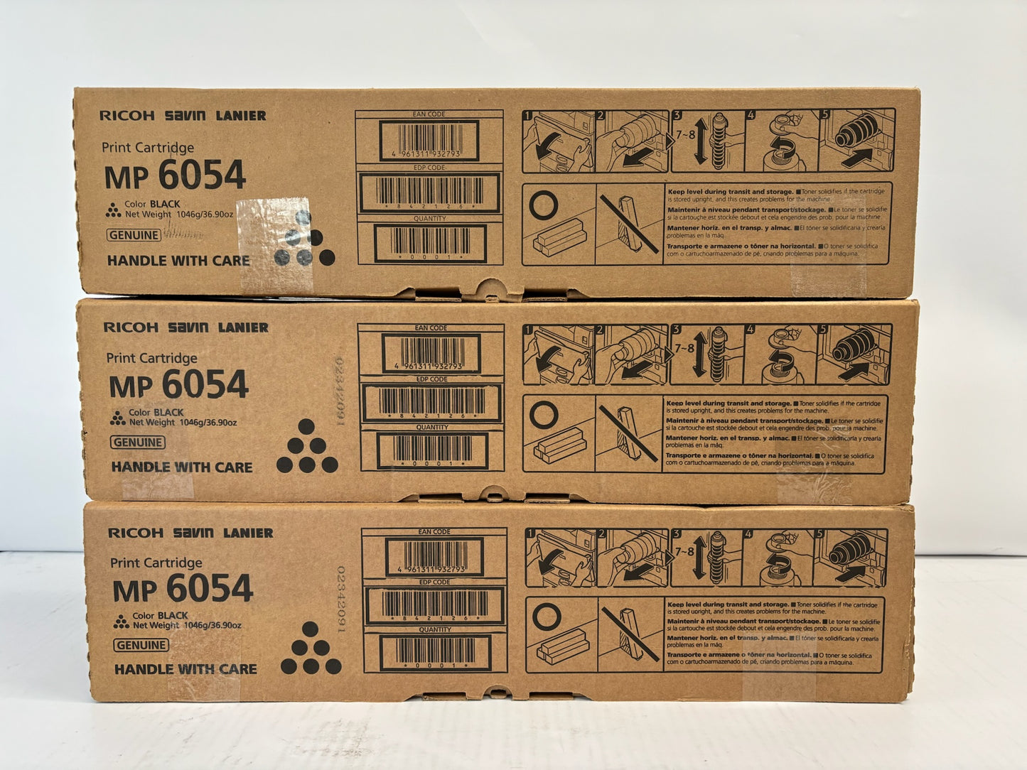3 Genuine Ricoh IM4000,5000,6000,4054SP Black Print Cartridges 842126