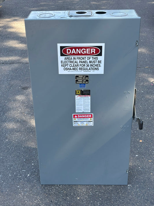 Square D D325N General Duty Safety Switch, Fusible, 3P4W, 240VAC, 400A, No Box