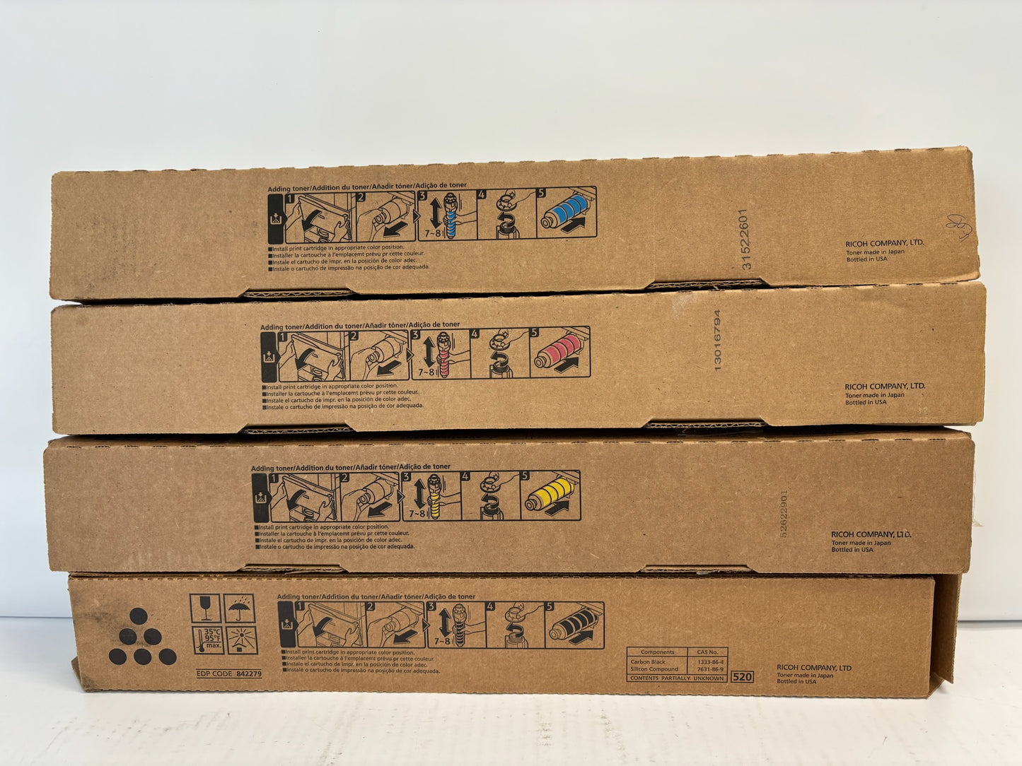 4 Genuine Ricoh IM C4500,C6000 CMYK Toner 842279,842280,842281,842282