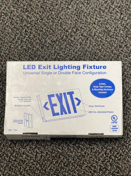 Exittronix Exit Light Fixture Model (50505) UL Listed, Battery Back Up