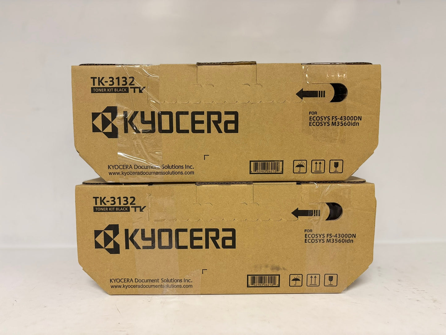 2 Genuine Kyocera ECOSYS M3560idn, FS-4300DN Black Toners TK-3132, 1T02LV0USV