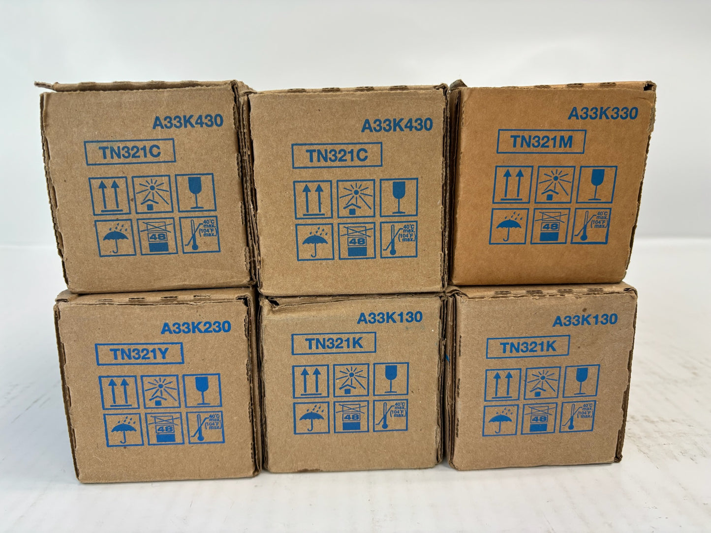 6 Genuine Konica Minolta Bizhub C224,C284,C364,C364e TN321 CCMYKK Toners
