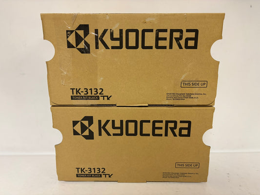 2 Genuine Kyocera ECOSYS M3560idn, FS-4300DN Black Toners TK-3132, 1T02LV0USV