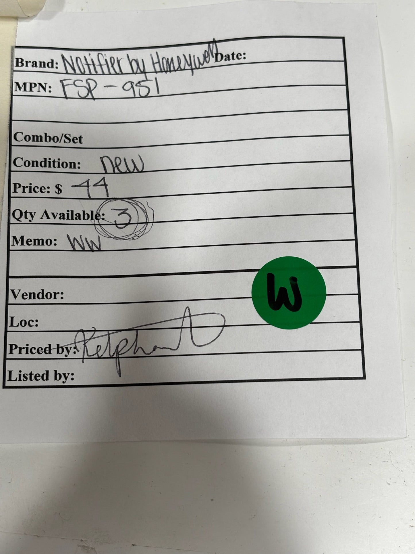 No box Notifier FSP-951 Intelligent Photoelectric Smoke Detector – Addressable Type