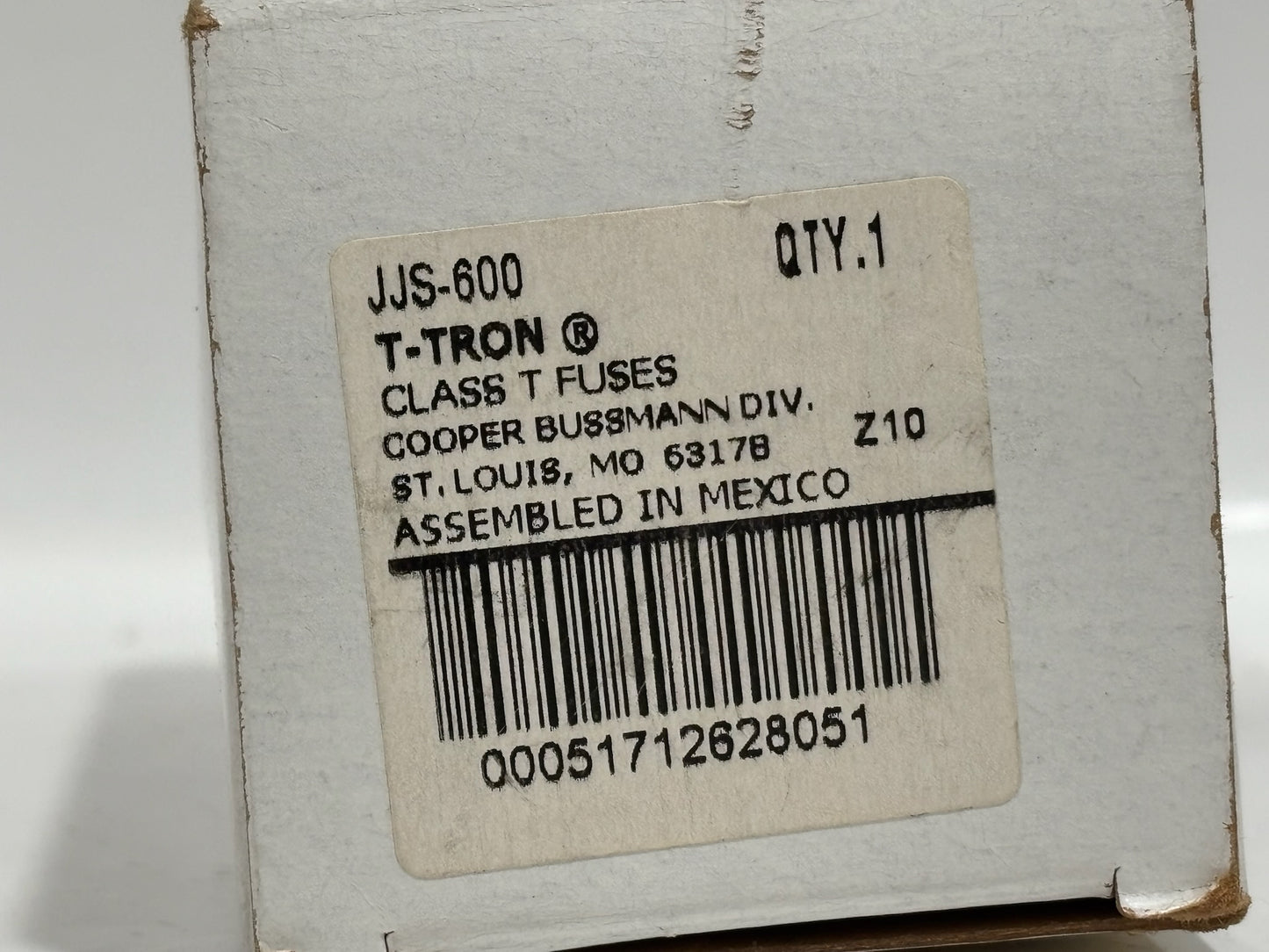 Cooper Bussmann JJS‑600 Class T 600 A Fast‑Acting Fuse – 600 V, High Interrupt Rating