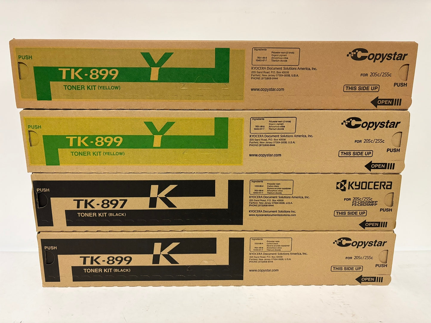 4 OEM Kyocera TASKalfa 205c,255c,C8520MFP,C8525MFP TK-897K,TK-899YYK Toners