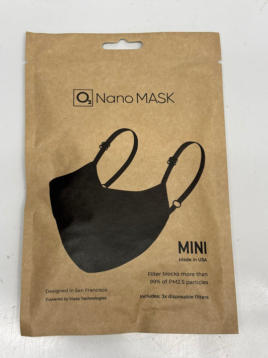10-Pack Viaex Technologies 74423 O2 Nano Mask Mini, Black
