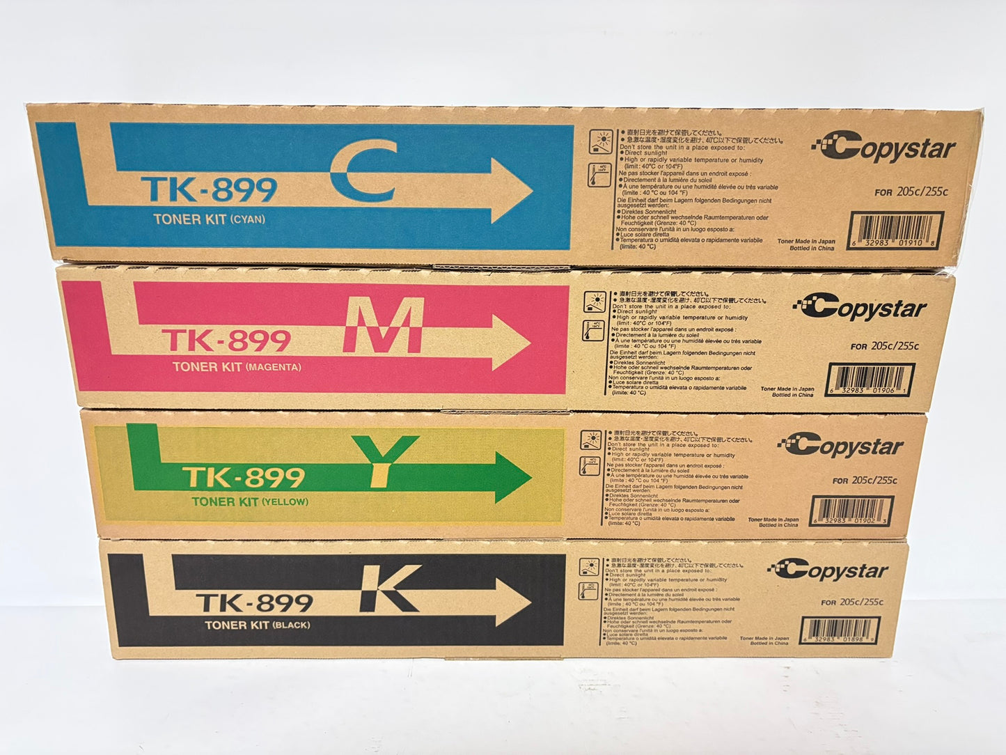 4 Genuine Kyocera TASKalfa 205c, 255c, FS-C8520MFP TK-899 CMYK Toners