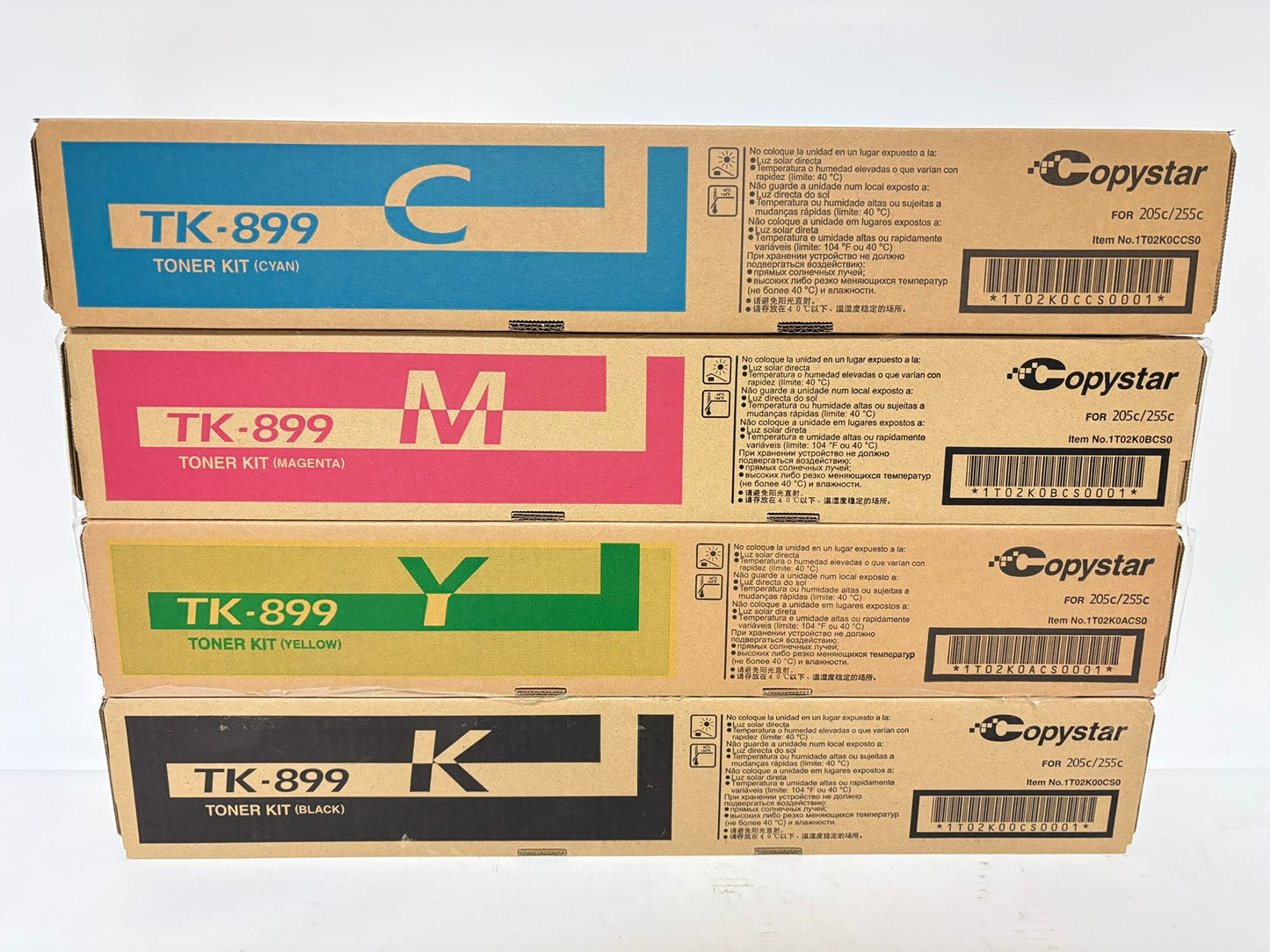 4 Genuine Kyocera TASKalfa 205c, 255c, FS-C8520MFP TK-899 CMYK Toners