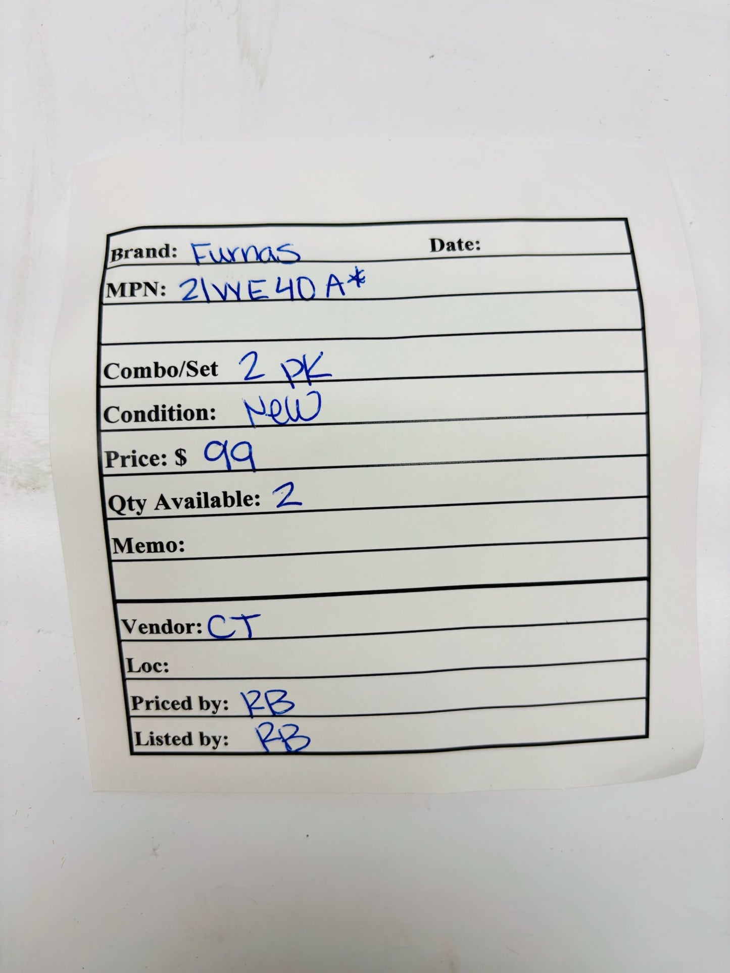 2 PK Furnas 21WE40A Lighting Contactor 110 - 120 VAC