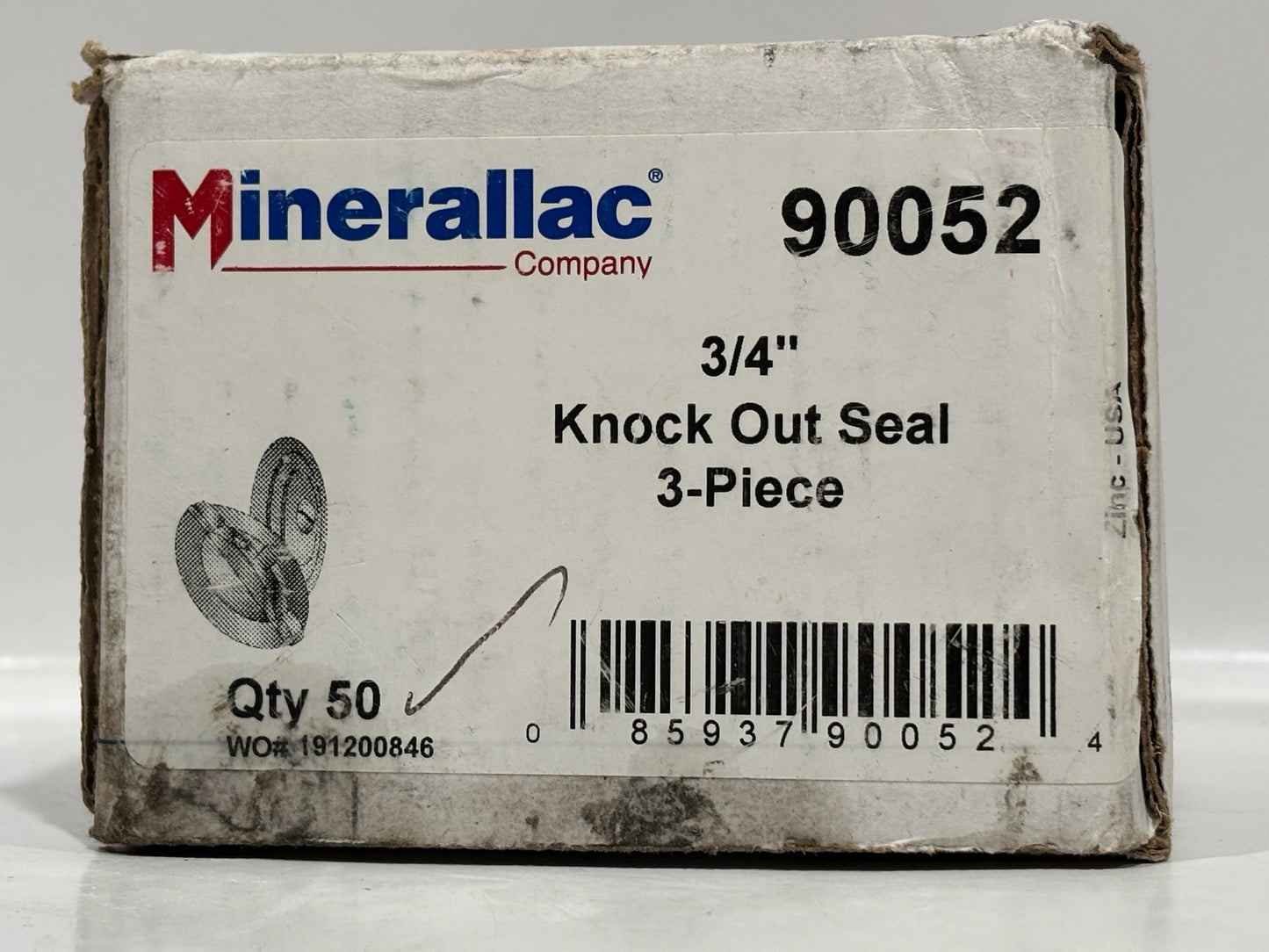 25 PK Minerallac 90052 3/4" Steel Knockout Seal, 3-Piece Design, 50-Pack