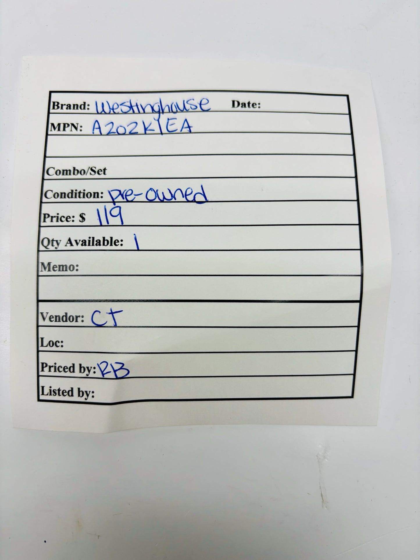 (Pre-Owned) Westinghouse A202K1EA Lighting Contactor