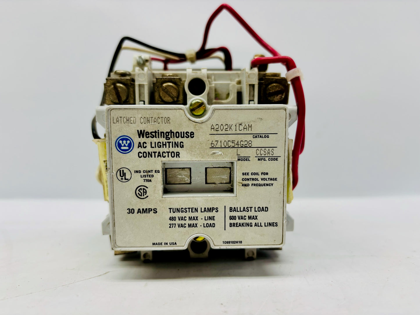 Westinghouse A202K1CAM Lighting Contactor (Missing Bolt)