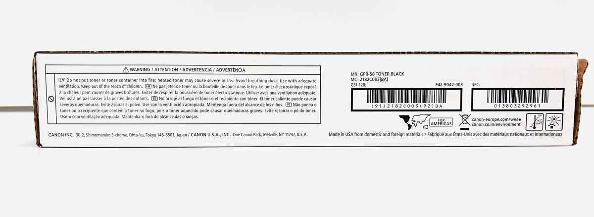 Genuine Canon iRAC256/C259/C257/C356 Black Toner GPR-58, GPR58K
