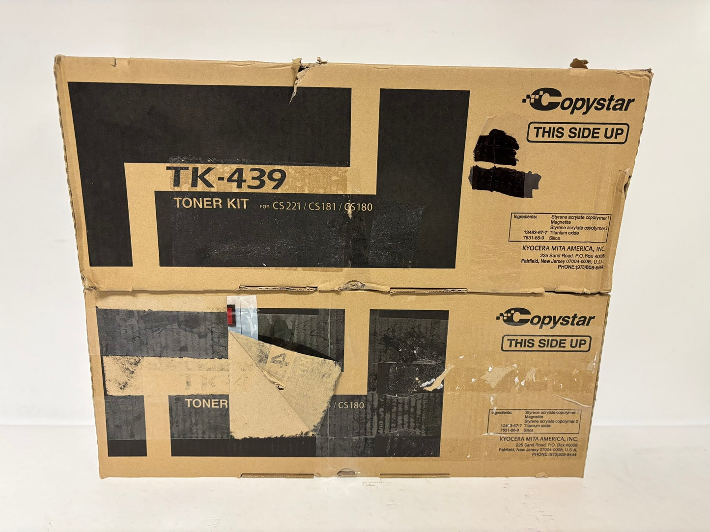 2 OEM Kyocera Copystar CS180,CS181,CS221 Black Toners TK-439, TK439,  1T02KH0CS0