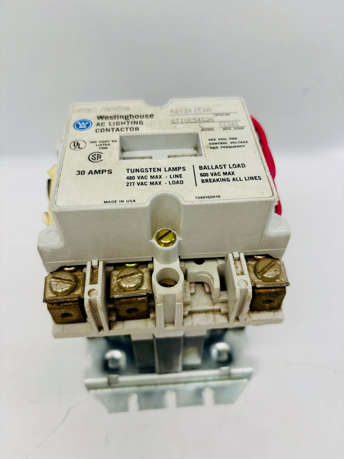 Westinghouse A202K1CAM Lighting Contactor (Missing Bolt)