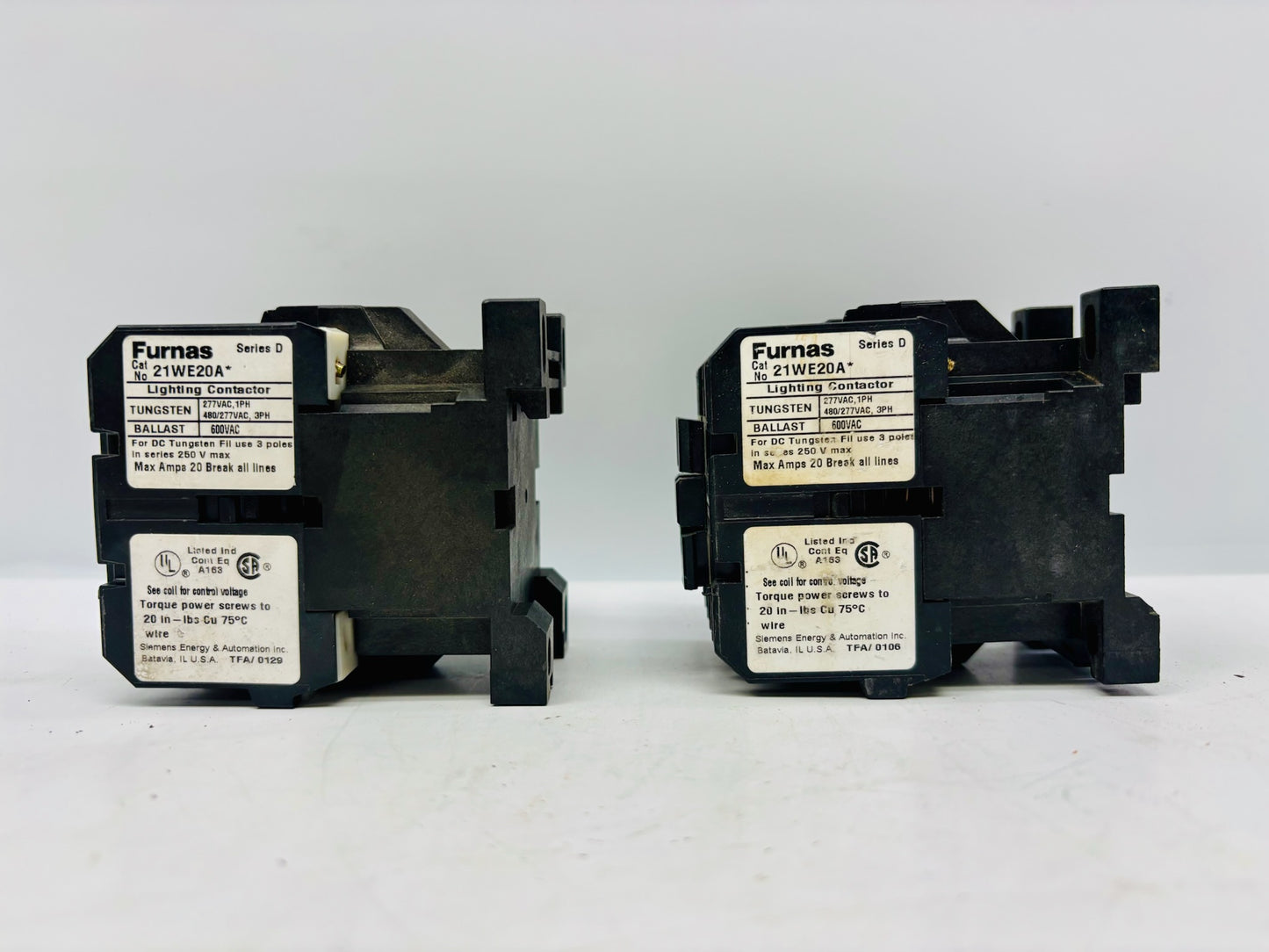 2 Pk Furnas 21WE20A Magnetic Lighting Contactor