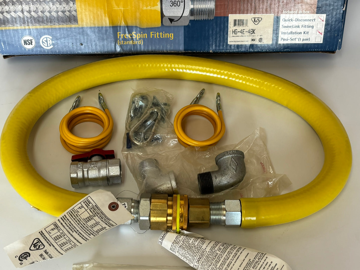 T&S HG-4E-48K Safe-T-Link HG Series Commercial Kitchen 48 Inch Gas Connector