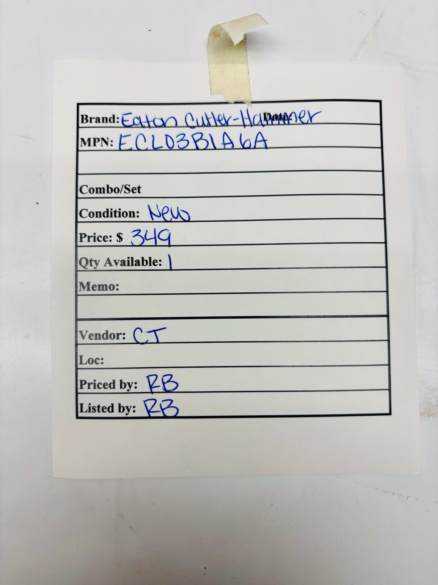 Eaton Cutler-Hammer ECL03B1A6A AC Contactor