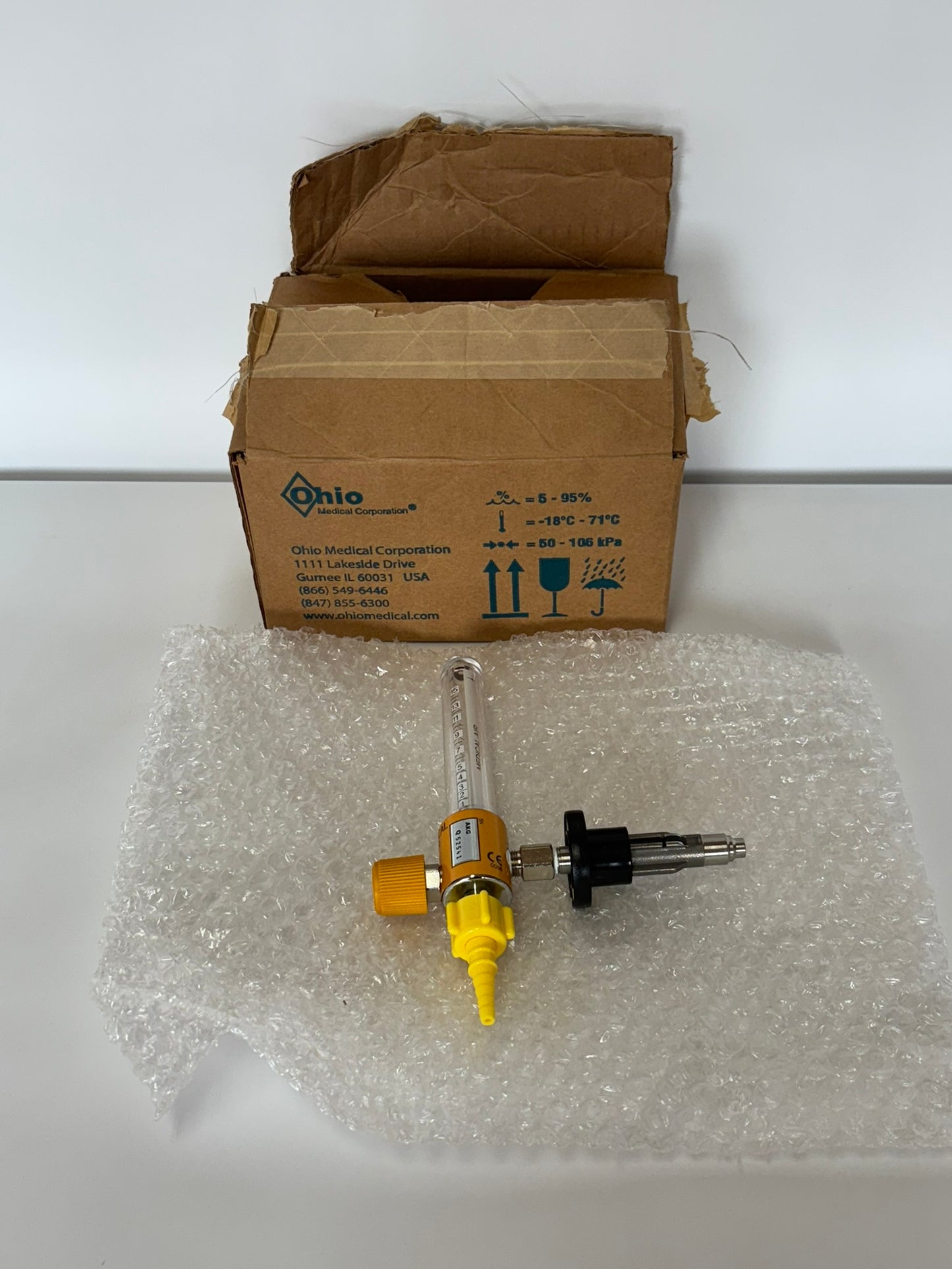 Ohio Medical 7700 Lightweight Aluminium Medical Grade Oxygen Flowmeter
