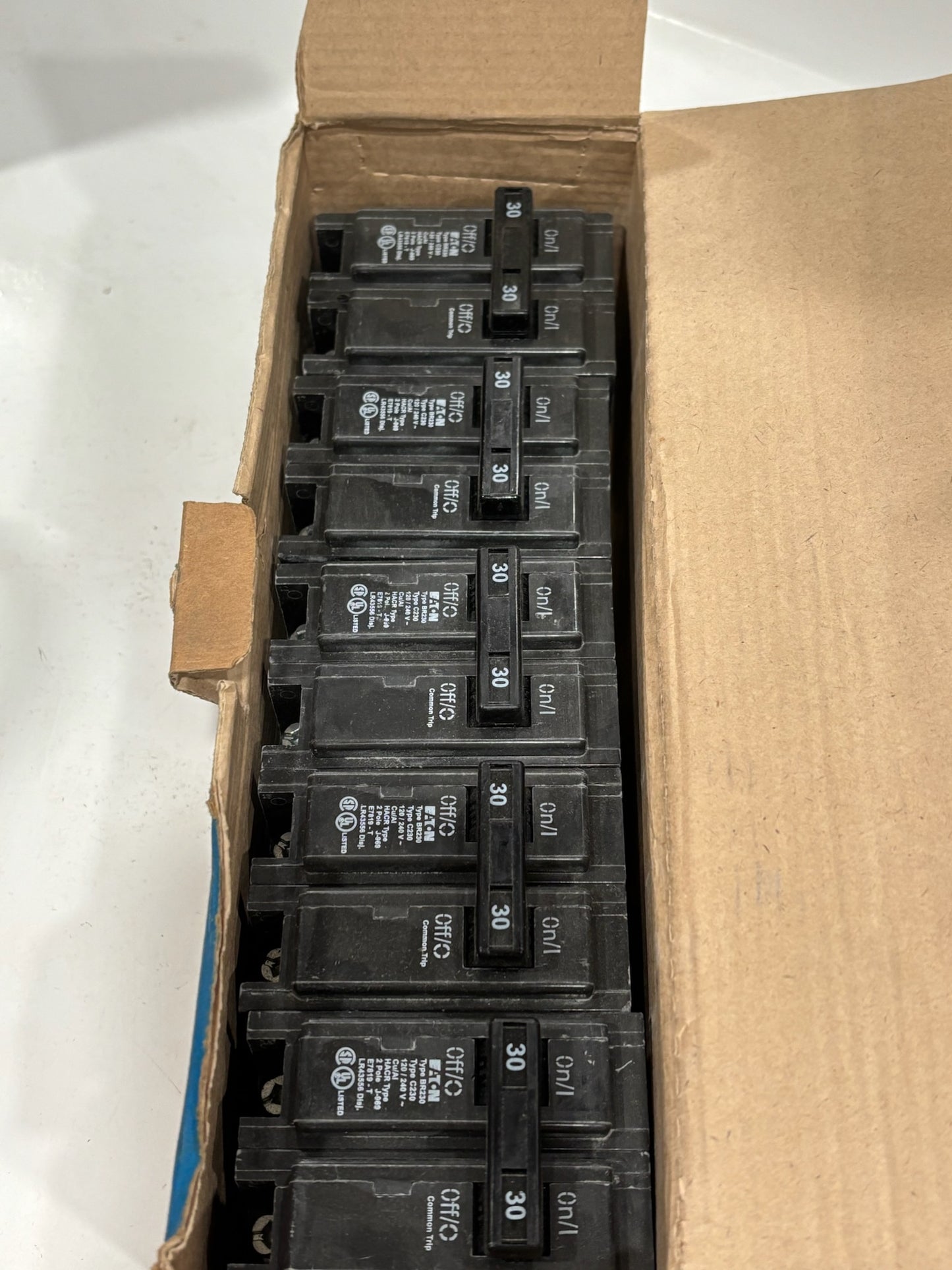 10 PK Eaton BR230 30A 2-Pole 120/240V Circuit Breaker for BR Load Centers