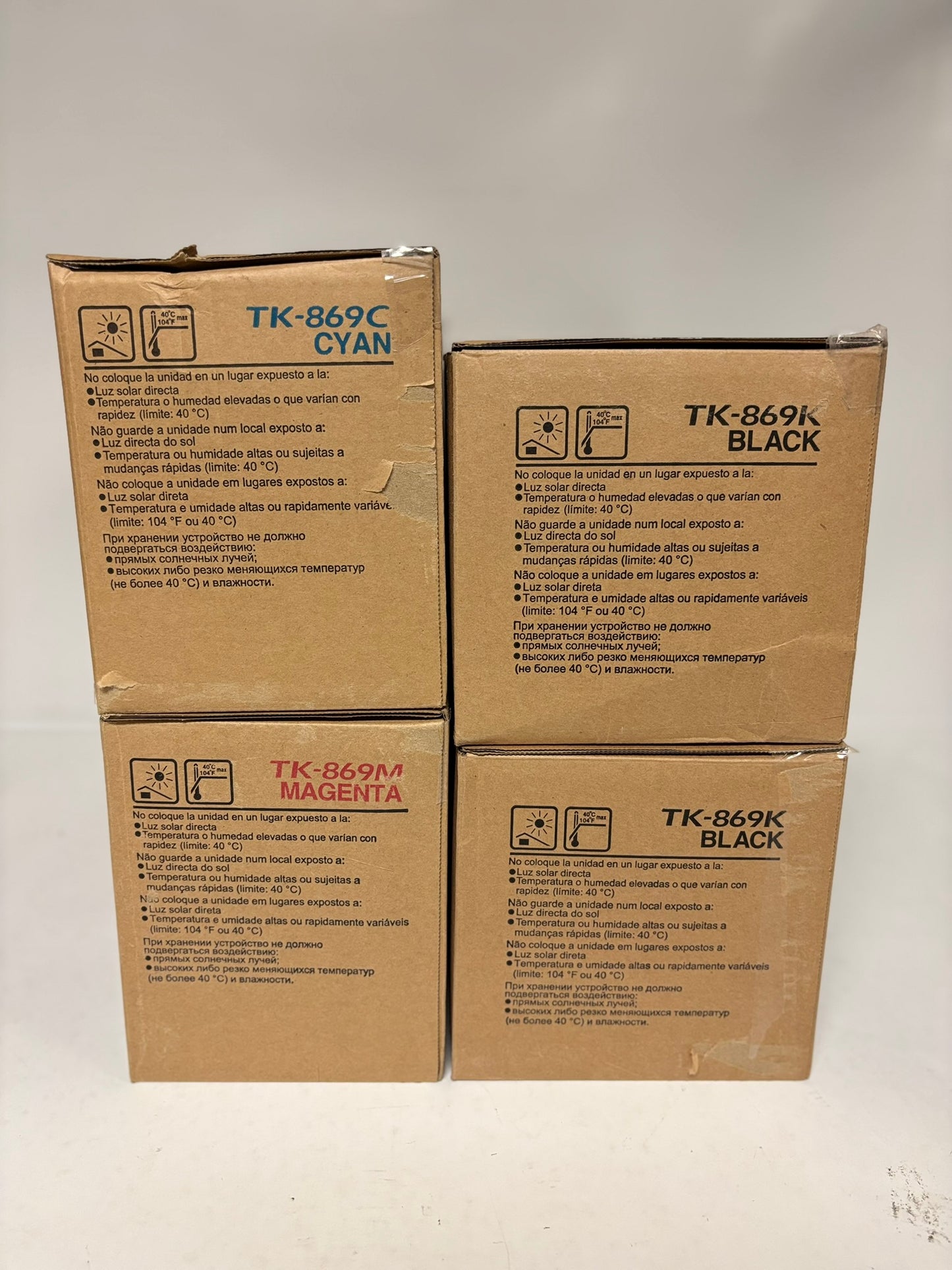 4 OEM Kyocera TASKalfa 250ci,300ci,CS250ci,CS300ci TK-869 CMKK Toners (No Yellow)