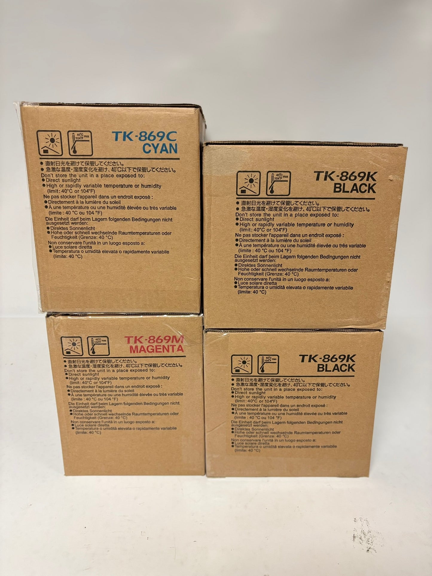 4 OEM Kyocera TASKalfa 250ci,300ci,CS250ci,CS300ci TK-869 CMKK Toners (No Yellow)